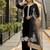 Black silk blend embroidered palazzo set