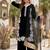 Black silk blend embroidered palazzo set