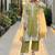 Green silk blend embroidered palazzo set