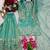 Teal green organza embroidered sharara set