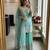Teal green organza embroidered sharara set