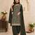 Dark green faux georgette embroidered farshi salwar set