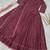 Maroon georgette embroidered flared gown set
