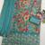 Turquoise silk blend embroidered sharara set