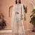 Cream silk blend embroidered palazzo set