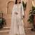 Cream silk blend embroidered palazzo set