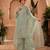 Green silk blend embroidered palazzo set