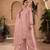 Peach silk blend embroidered palazzo set