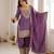 Lavender silk blend embroidered farshi salwar set