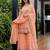 Orange faux georgette embroidered sharara set