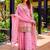 Pink faux georgette embroidered sharara set