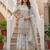 Grey faux georgette embroidered sharara set