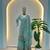 Sea green faux georgette embroidered sharara set