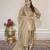 Gold silk blend embroidered salwar kameez