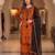 Orange silk blend embroidered palazzo set
