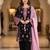 Black silk blend embroidered palazzo set