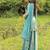Sea green silk blend embroidered palazzo set