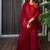 Red rayon embroidered sharara set