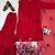 Red rayon embroidered sharara set