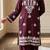 Wine rayon embroidered kurta set