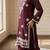 Wine rayon embroidered kurta set