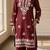 Maroon rayon embroidered kurta set