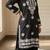 Black rayon embroidered kurta set