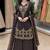 Black crepe embroidered sharara set