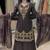 Black crepe embroidered sharara set