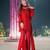 Red silk blend embroidered palazzo set