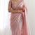 New trendy latest  peach shimmer saree with matching embroidered blouse