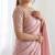 New trendy latest  peach shimmer saree with matching embroidered blouse