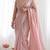 New trendy latest  peach shimmer saree with matching embroidered blouse