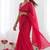 New trendy latest  pink shimmer saree with matching embroidered blouse