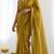 New trendy latest  gold shimmer saree with matching embroidered blouse