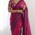 New trendy latest  wine shimmer saree with matching embroidered blouse