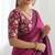 New trendy latest  wine shimmer saree with matching embroidered blouse