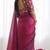 New trendy latest  wine shimmer saree with matching embroidered blouse