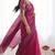 New trendy latest  wine shimmer saree with matching embroidered blouse