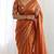 New trendy latest  orange shimmer saree with matching embroidered blouse