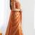 New trendy latest  orange shimmer saree with matching embroidered blouse