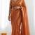 New trendy latest  orange shimmer saree with matching embroidered blouse