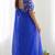 New trendy latest  royal blue shimmer saree with matching embroidered blouse
