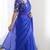 New trendy latest  royal blue shimmer saree with matching embroidered blouse