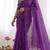 New trendy latest  purple shimmer saree with matching embroidered blouse