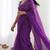 New trendy latest  purple shimmer saree with matching embroidered blouse