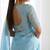 New trendy latest  sky blue shimmer saree with matching embroidered blouse