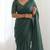 New trendy elegant dark bottle green solid saree with embellished blouse