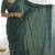 New trendy elegant dark bottle green solid saree with embellished blouse