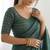 New trendy elegant dark bottle green solid saree with embellished blouse